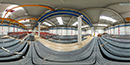 Panoramatická fotografie výrobní haly